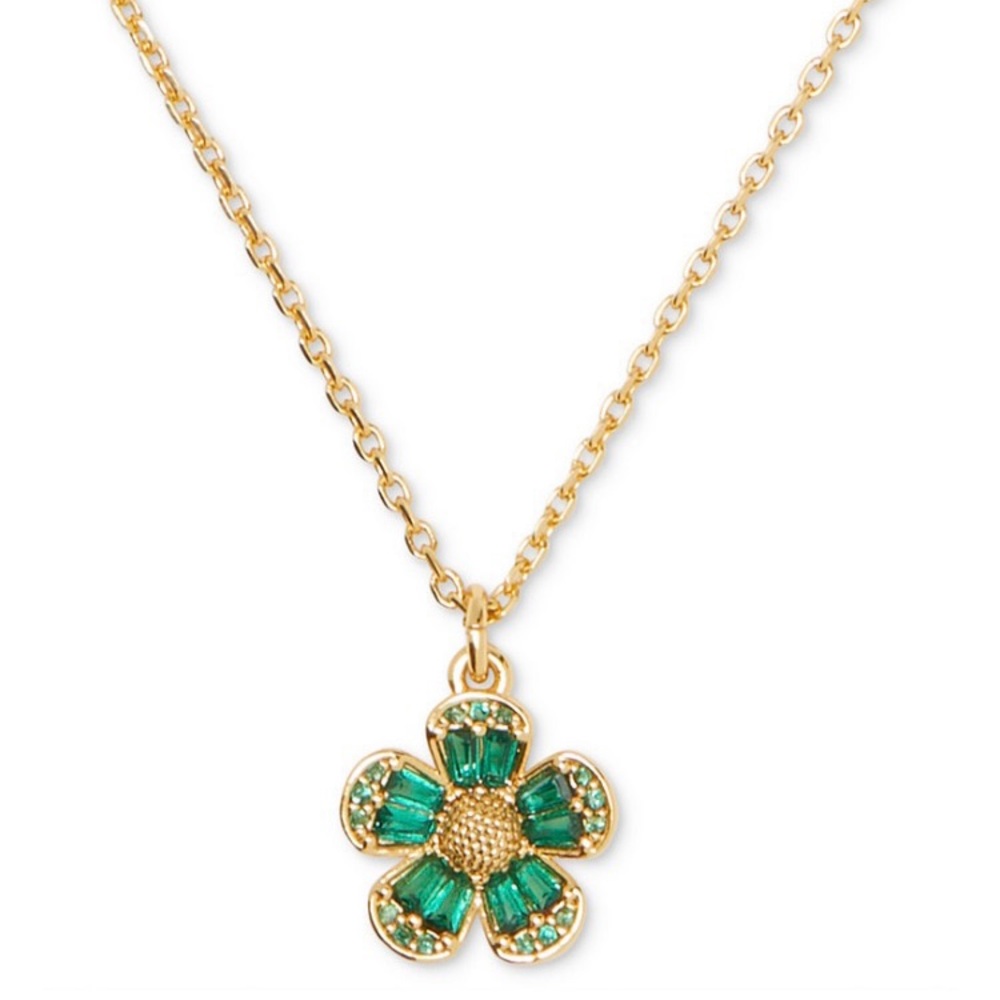 Kate Spade Fleurette Green Pendant Necklace